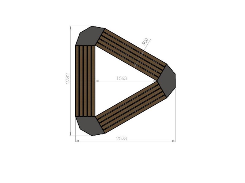 Brandon Triangular Park Bench 278 cm – photo 3
