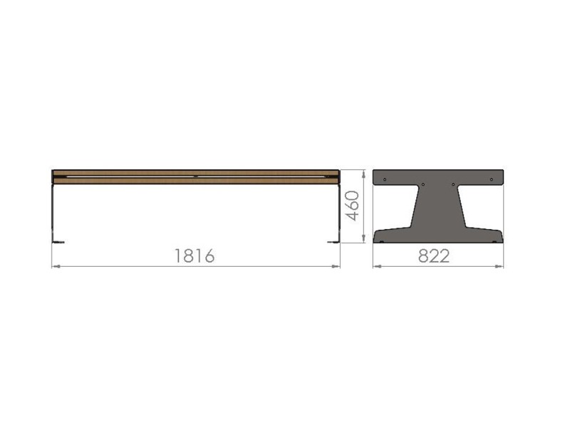 Gaja Double-Sided Backless Park Bench 182 cm – photo 3