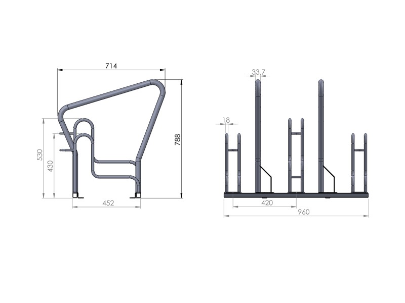 Scarlett 3-Space Bike Rack with Barrier – photo 4