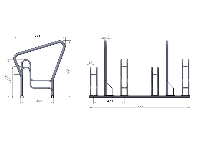 Scarlett 4-Space Bike Rack with Barrier – photo 4