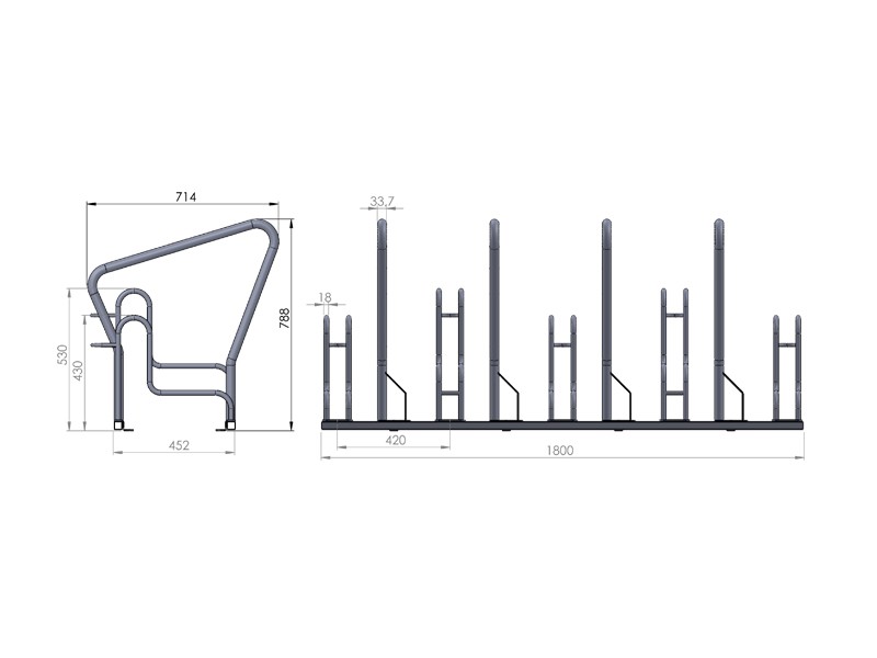 Scarlett 5-Space Bike Rack with Barrier – photo 4
