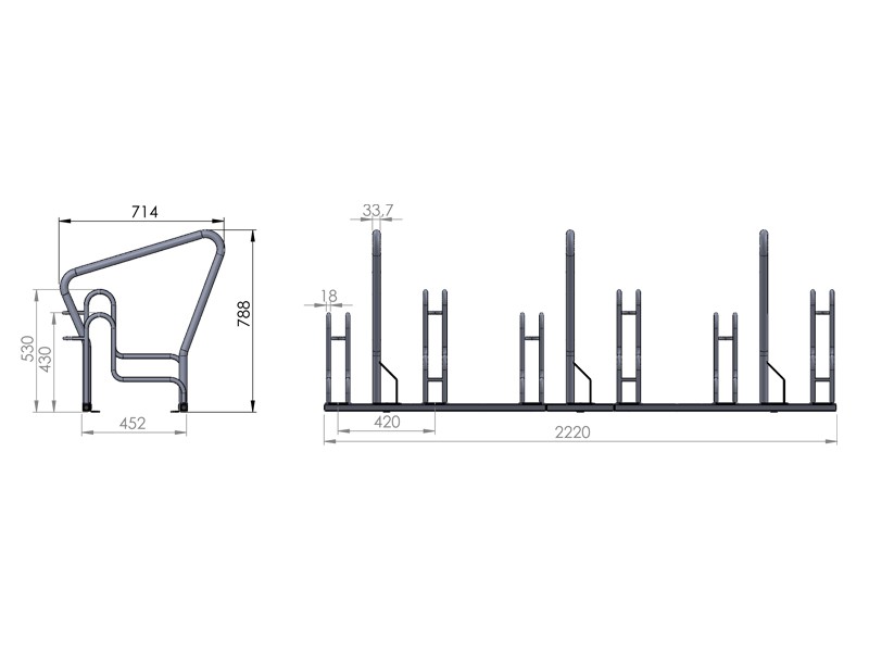 Scarlett 6-Space Bike Rack with Barrier – photo 4