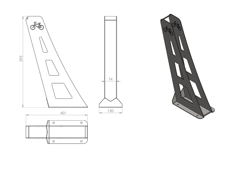 Julie Bike Rack 1 Space, H 59 cm – photo 6