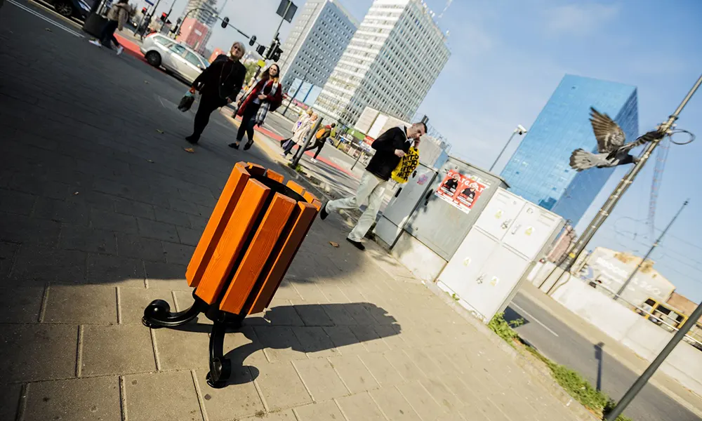 Władysława 30 l Street Litter Bin with Ashtray, Height 81 cm – photo 6