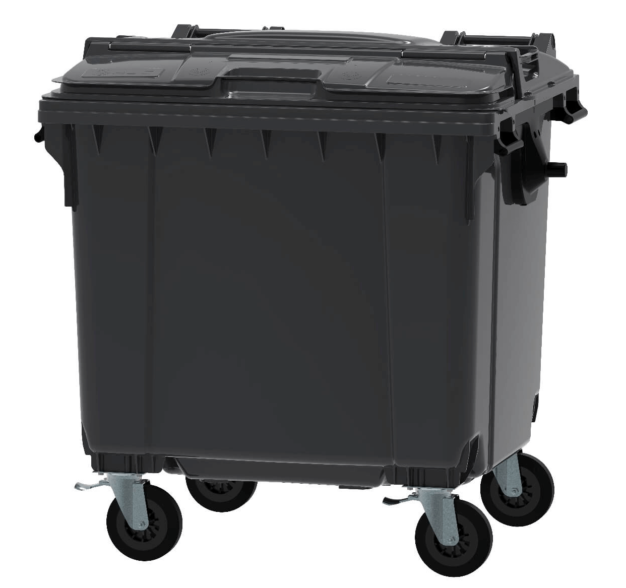 ESE Waste Container 1100 l Lid-in-Lid Black