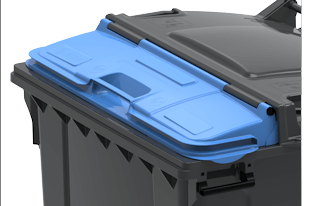 ESE Waste Container 1100 l Lid-in-Lid Black – photo 2