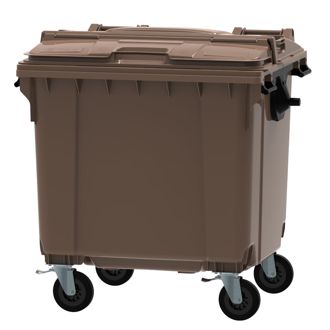 ESE Waste Container 1100 l Lid-in-Lid Brown – photo 3