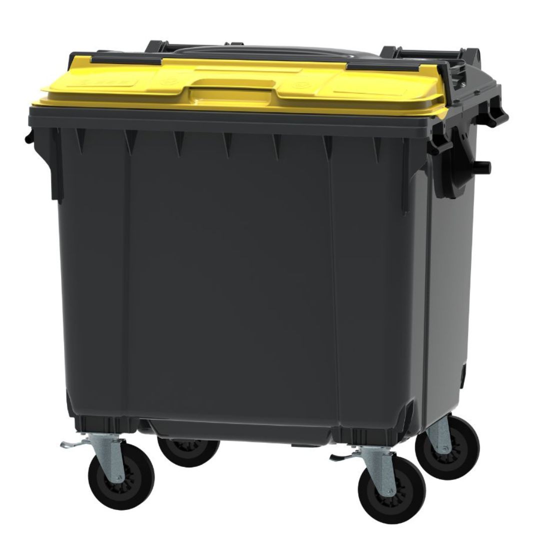 ESE 1100 l Lid-in-Lid Waste Container, Yellow