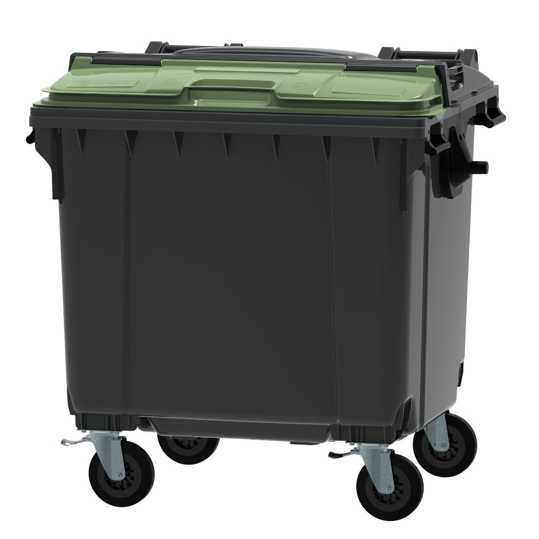 ESE 1100 l Lid-in-Lid Waste Container, Green