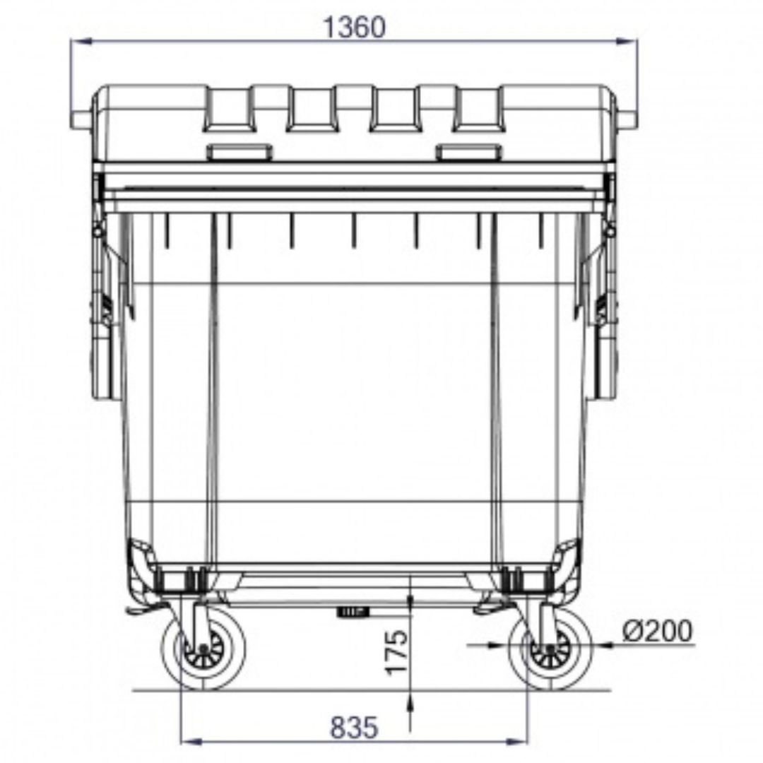 ESE 1100 l Waste Container with Dome Lid – photo 3