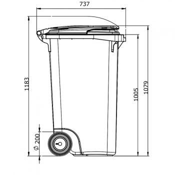 ESE 240 l Wheelie Bin, Red – photo 3