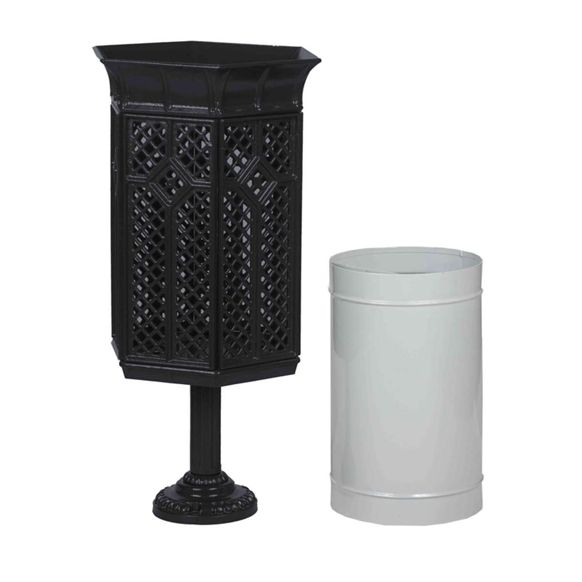 Olga 40 l Cast Iron Street Litter Bin – photo 3
