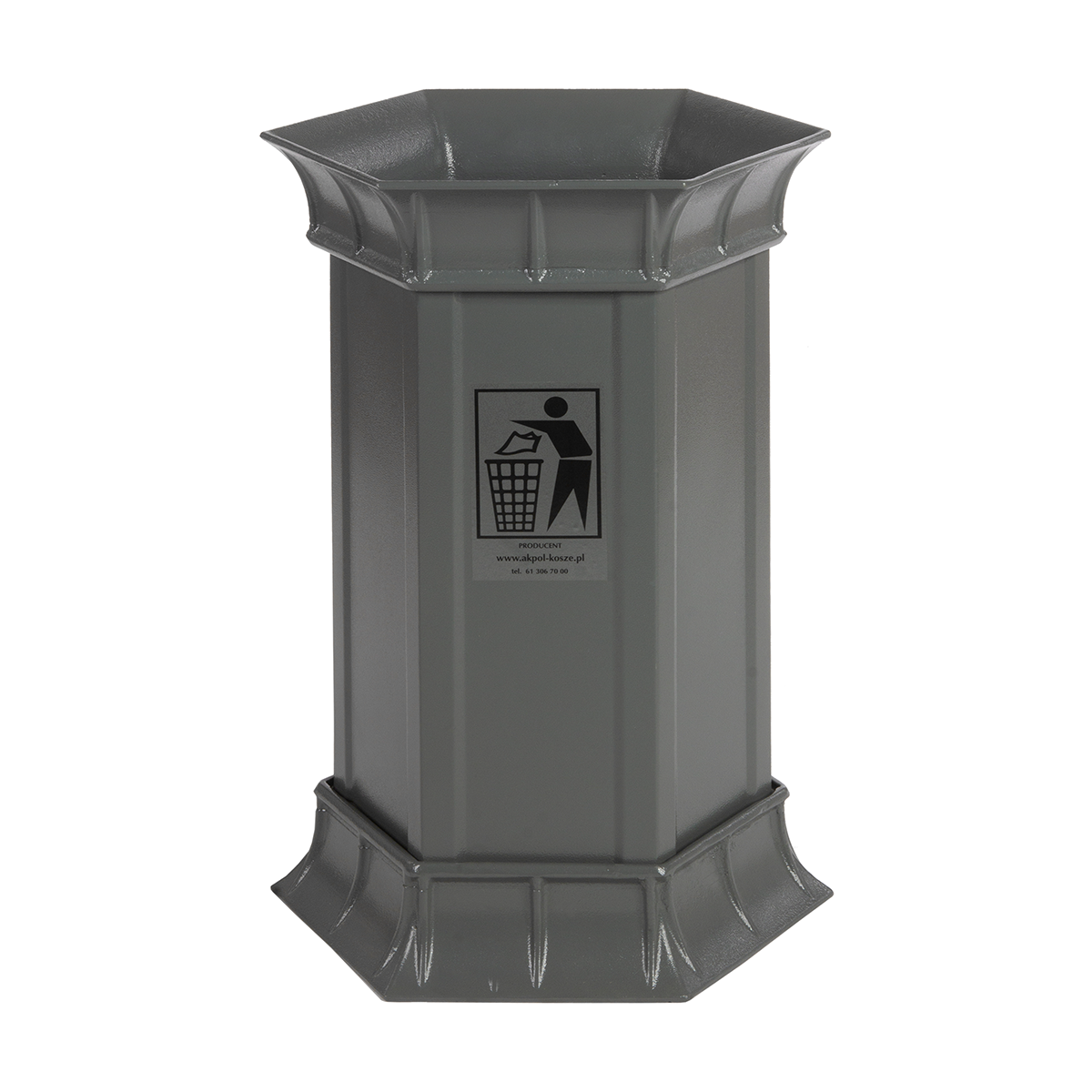 Bogdana Street Litter Bin 60 l, Steel and Cast Iron
