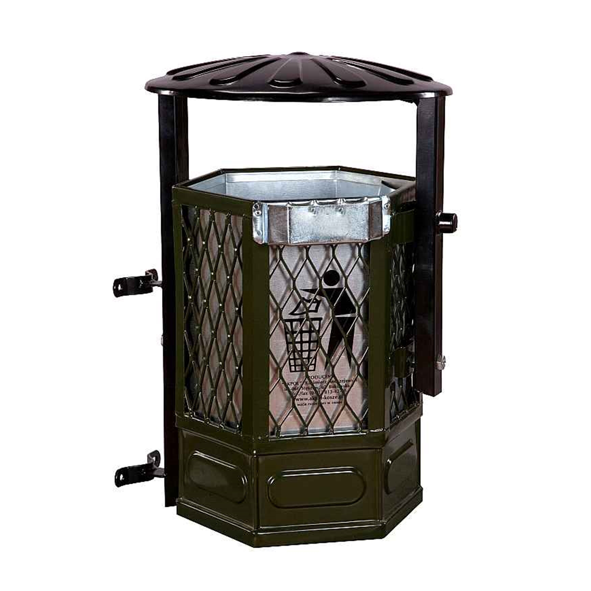 Niko street litter bin 35 l with canopy – photo 2