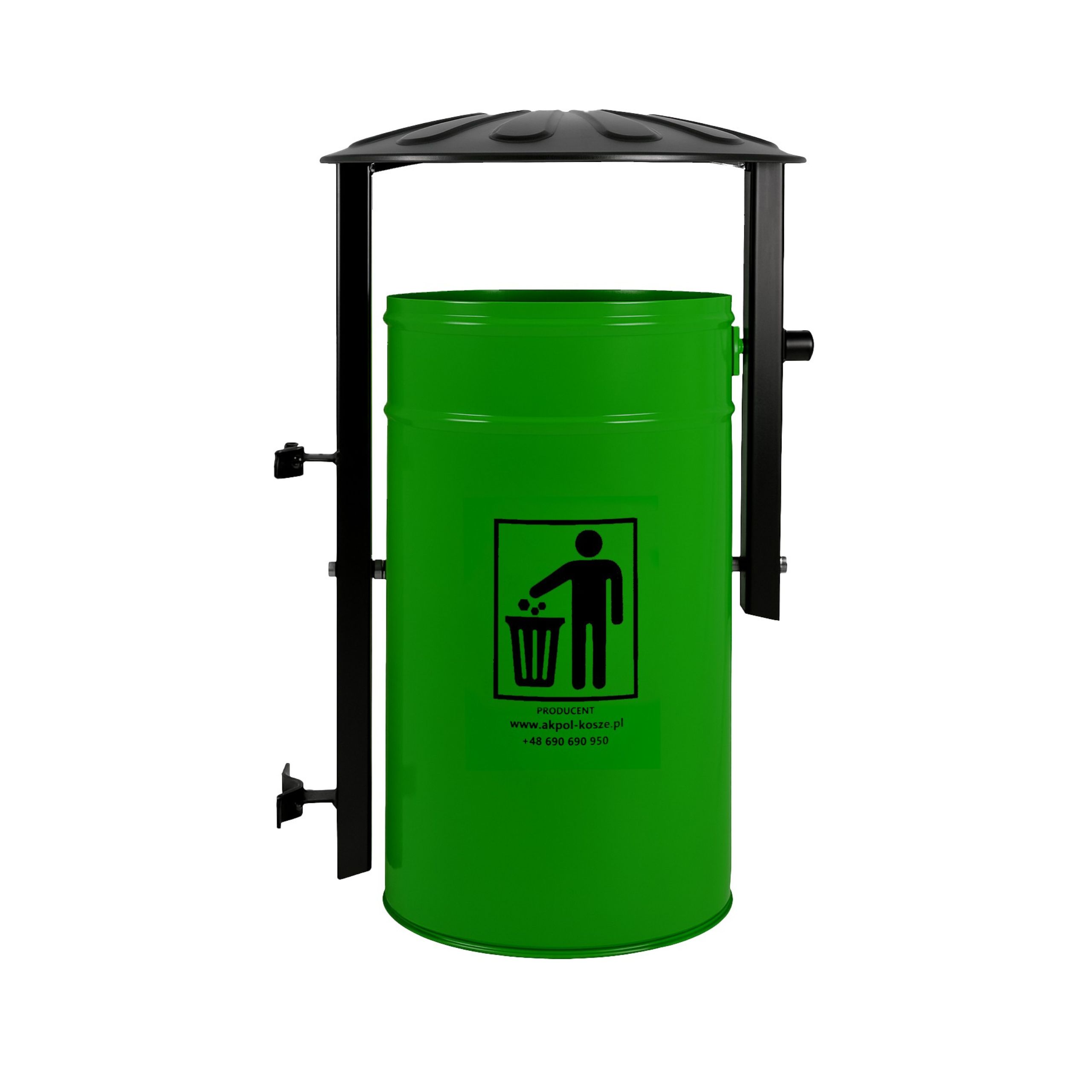 Lotta hanging street litter bin 35 l with canopy
