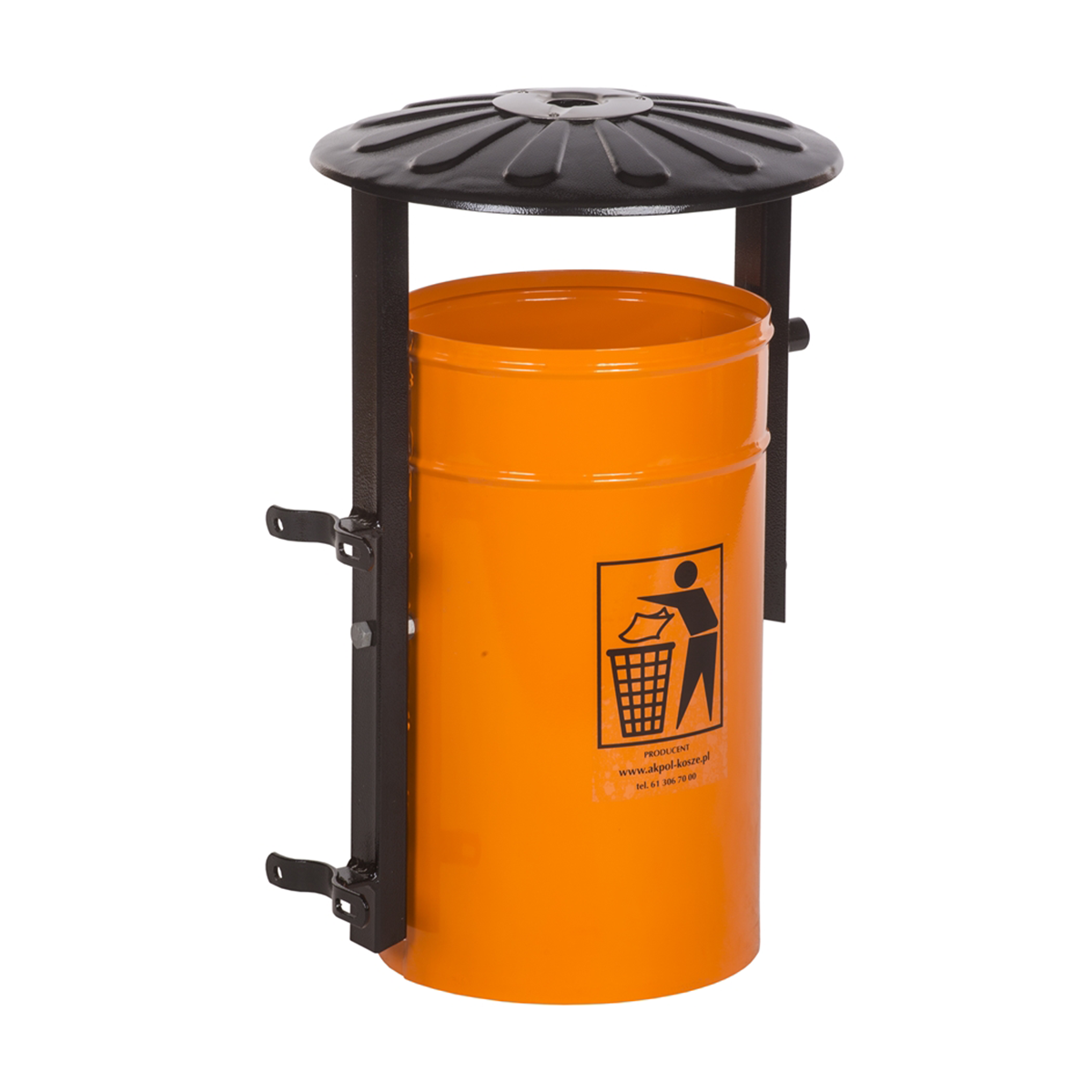 Mikołaj street litter bin 35 l with canopy and ashtray
