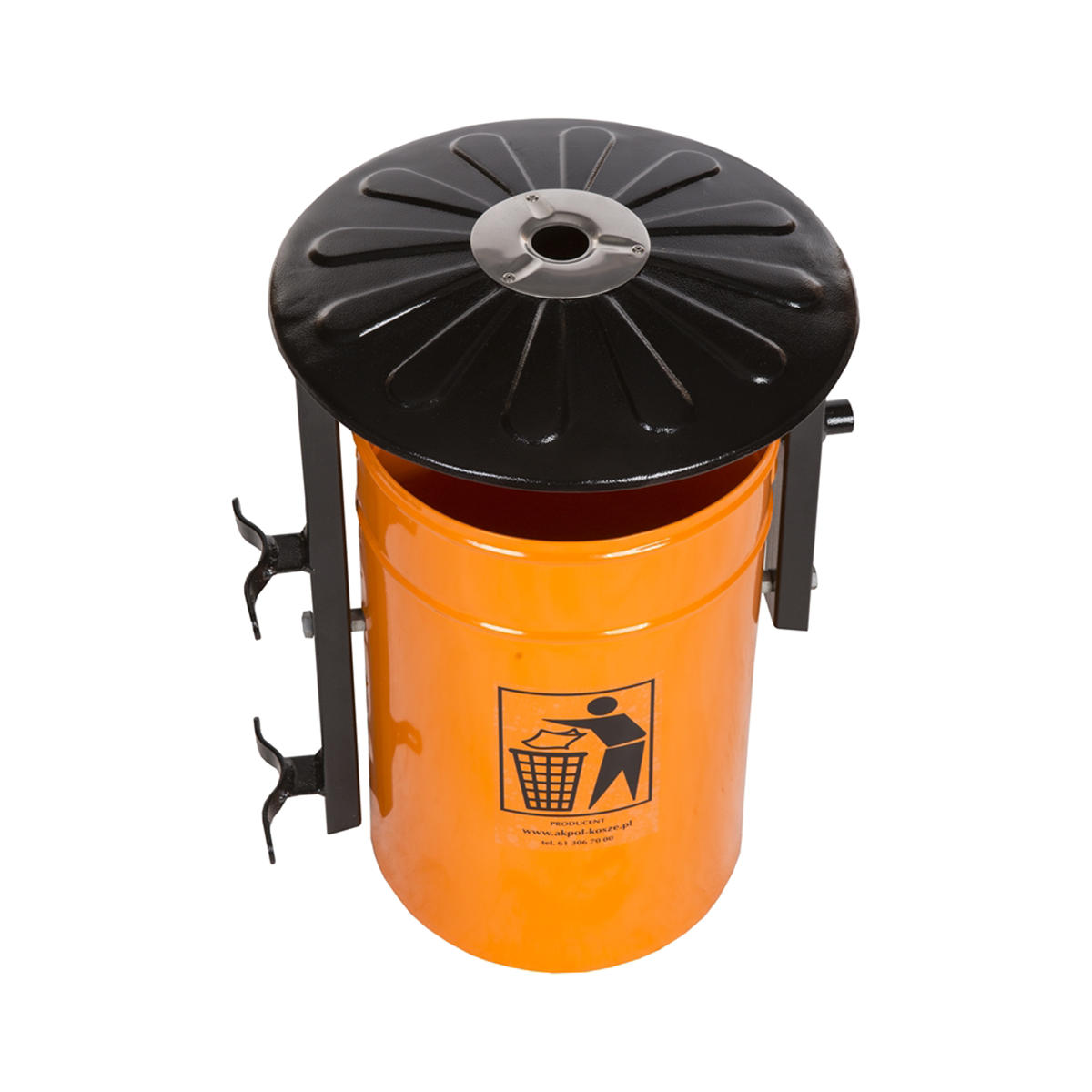 Mikołaj street litter bin 35 l with canopy and ashtray – photo 2