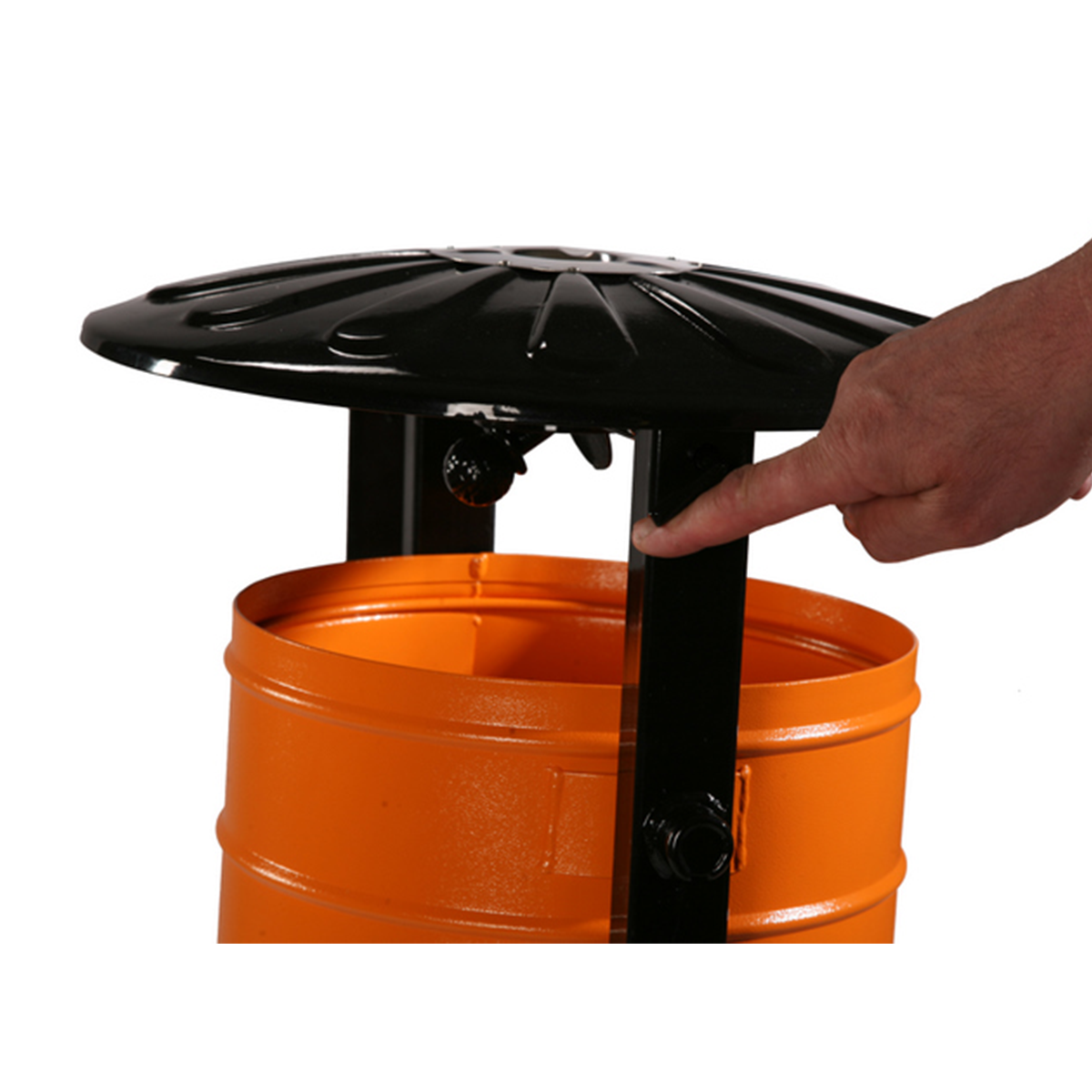 Mikołaj street litter bin 35 l with canopy and ashtray – photo 3