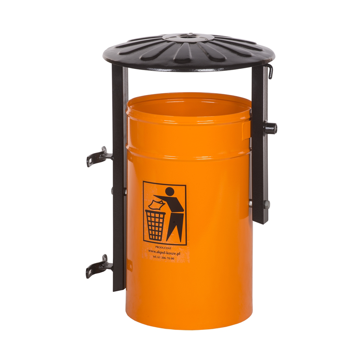 Mikołaj street litter bin 35 l with canopy and ashtray – photo 5