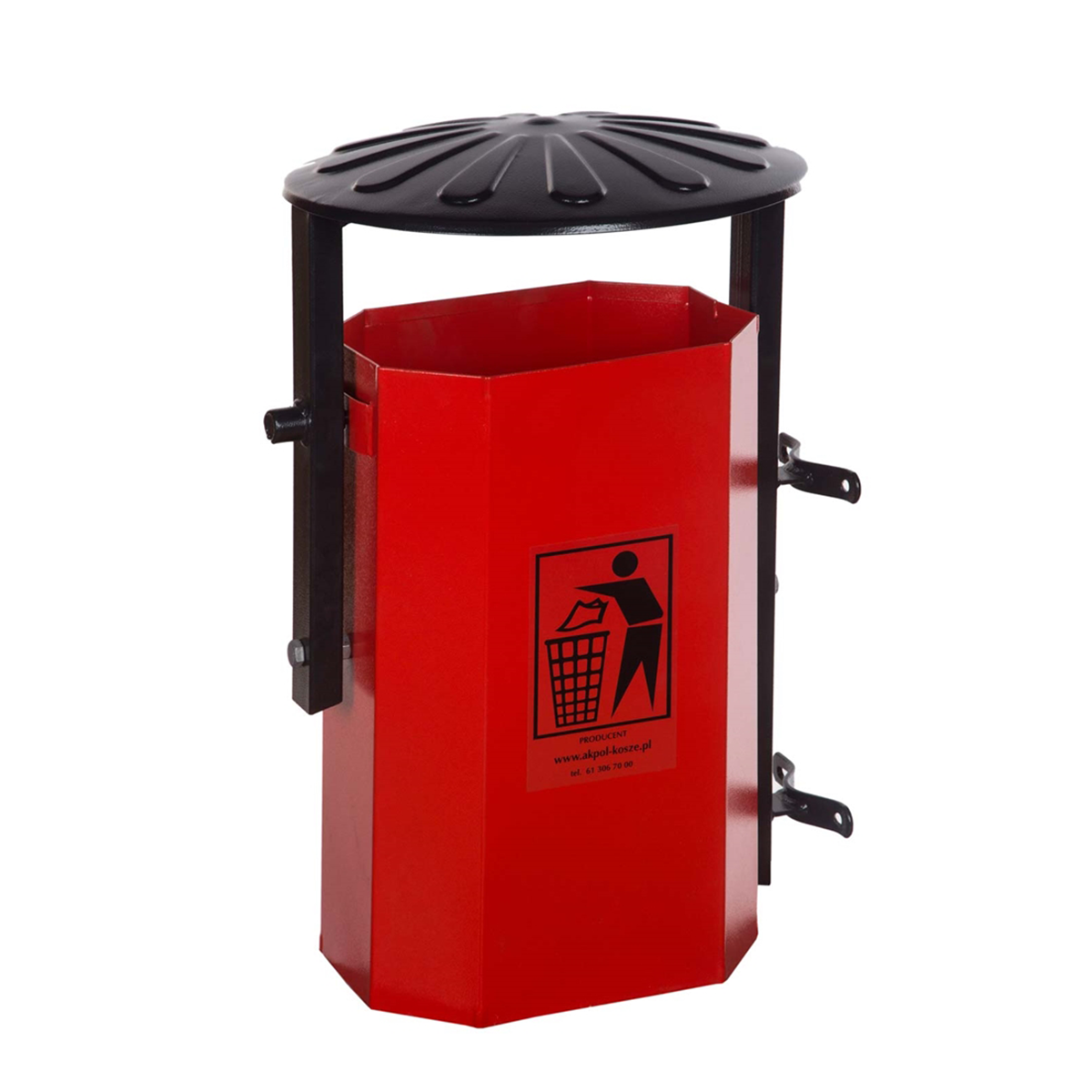 Antoni street litter bin 35 l with canopy 10 kg – photo 2