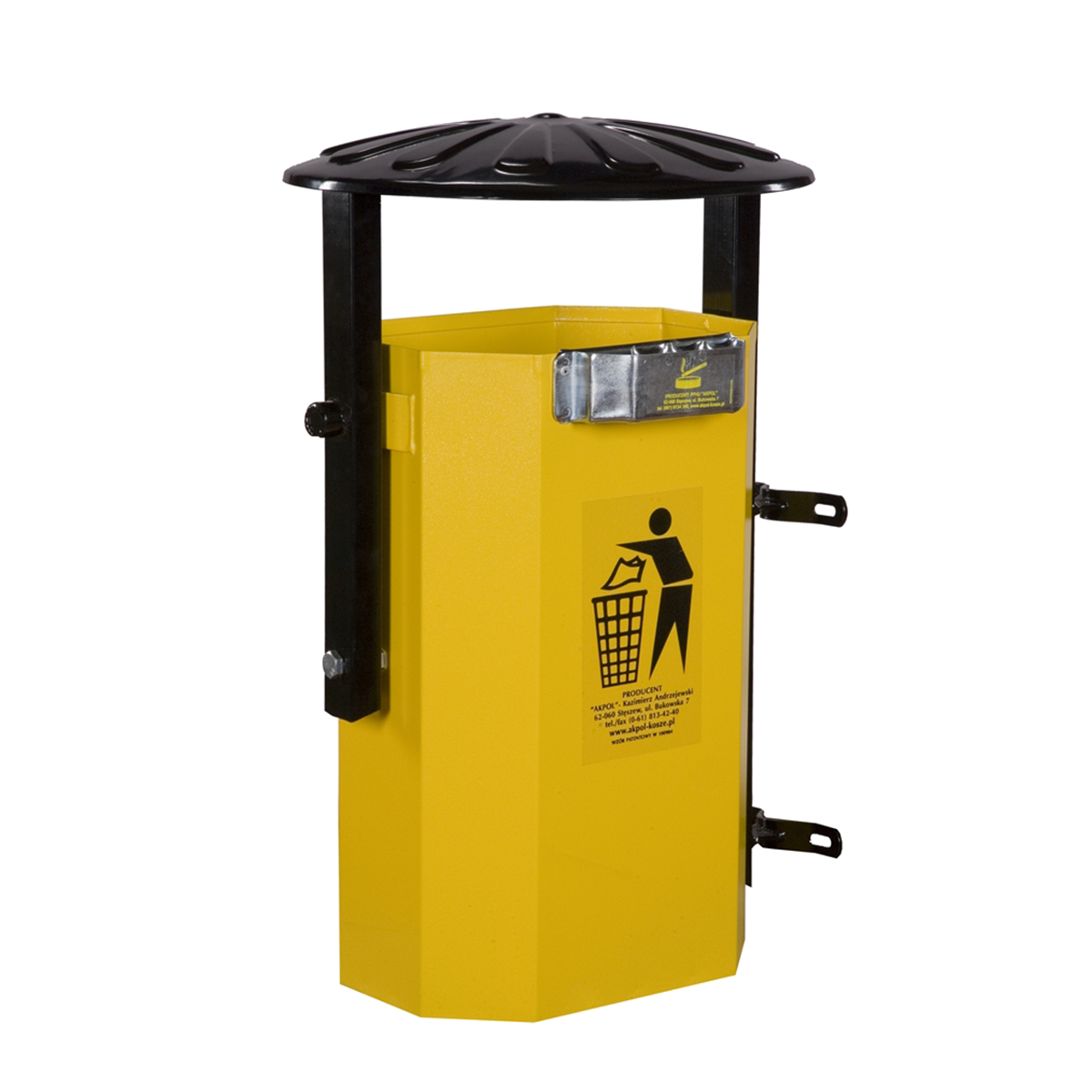 Antoni street litter bin 35 l with canopy 10 kg – photo 3