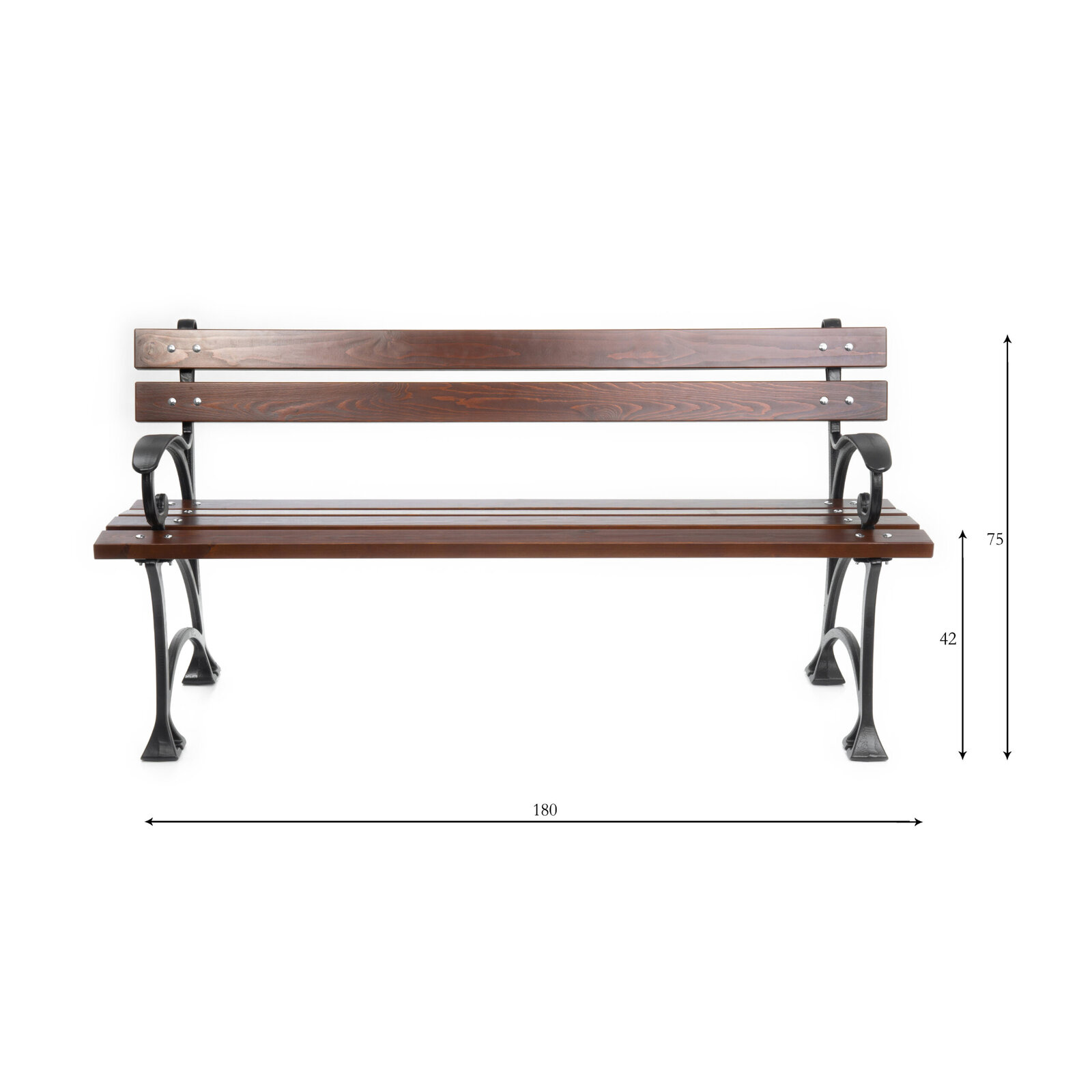 Antoine cast iron bench with backrest 180 cm – photo 6