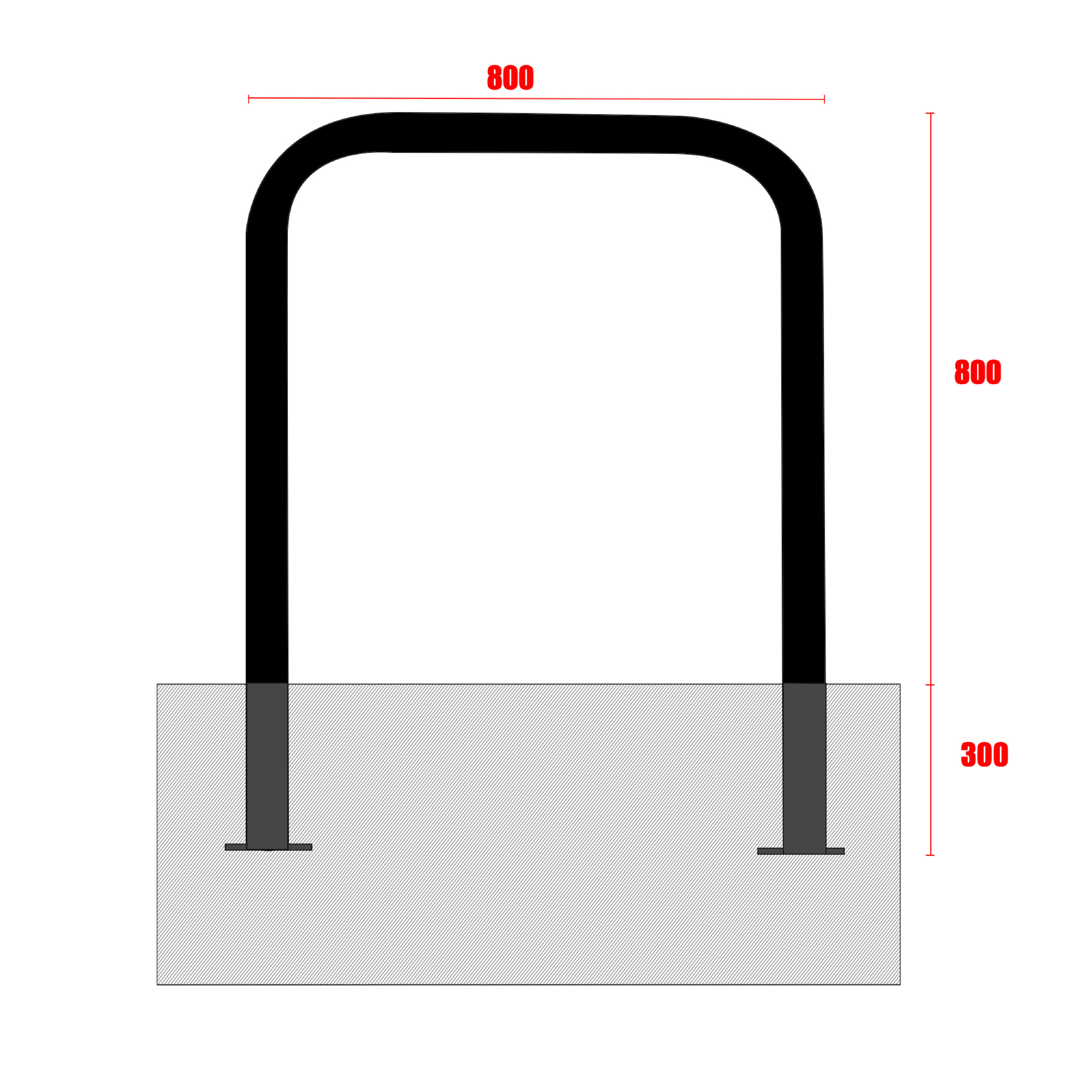 Bronisław Ø 60 mm in-ground bike rack 110 cm – photo 4