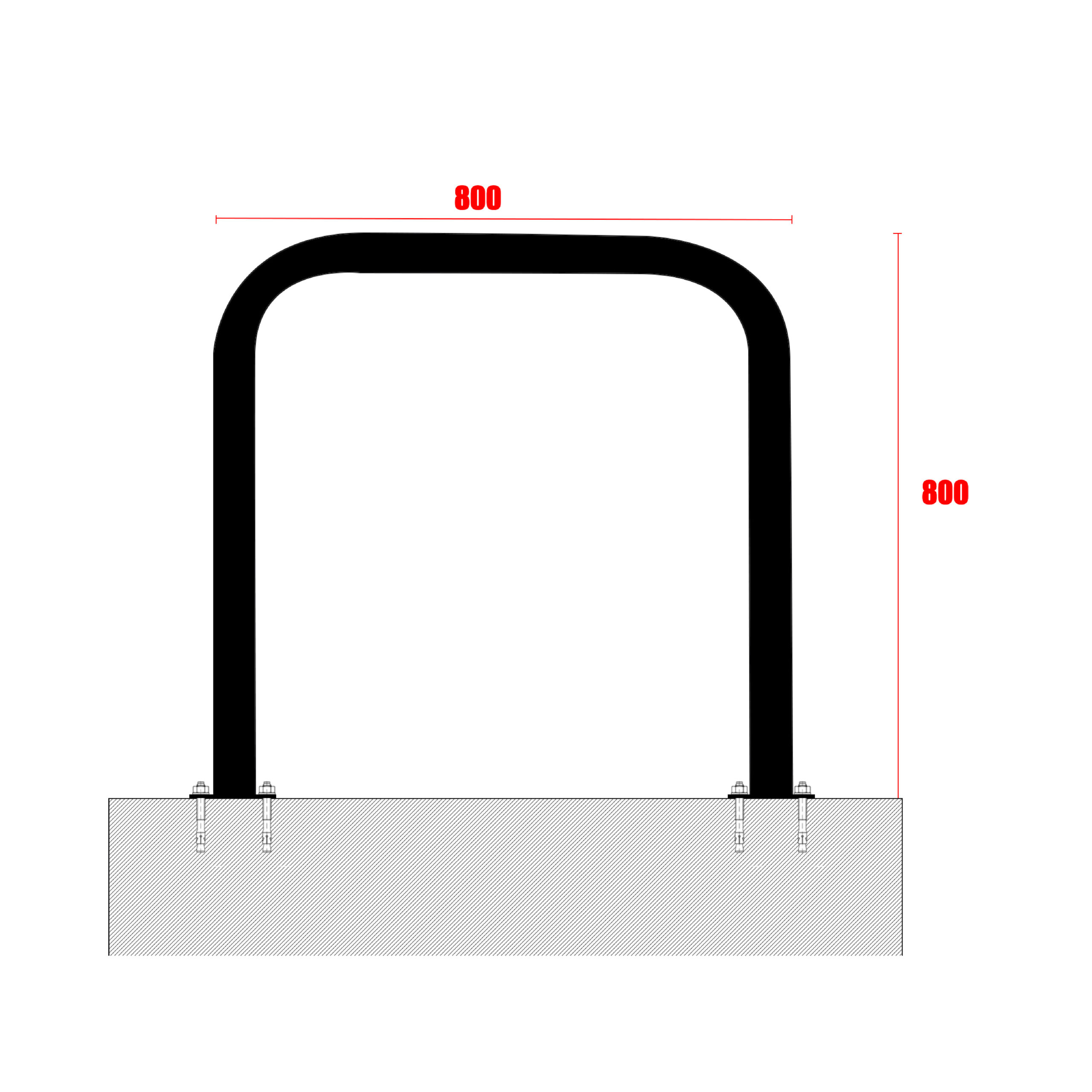 Bronisław Ø 60 mm bolt-down bike rack 80 cm – photo 4