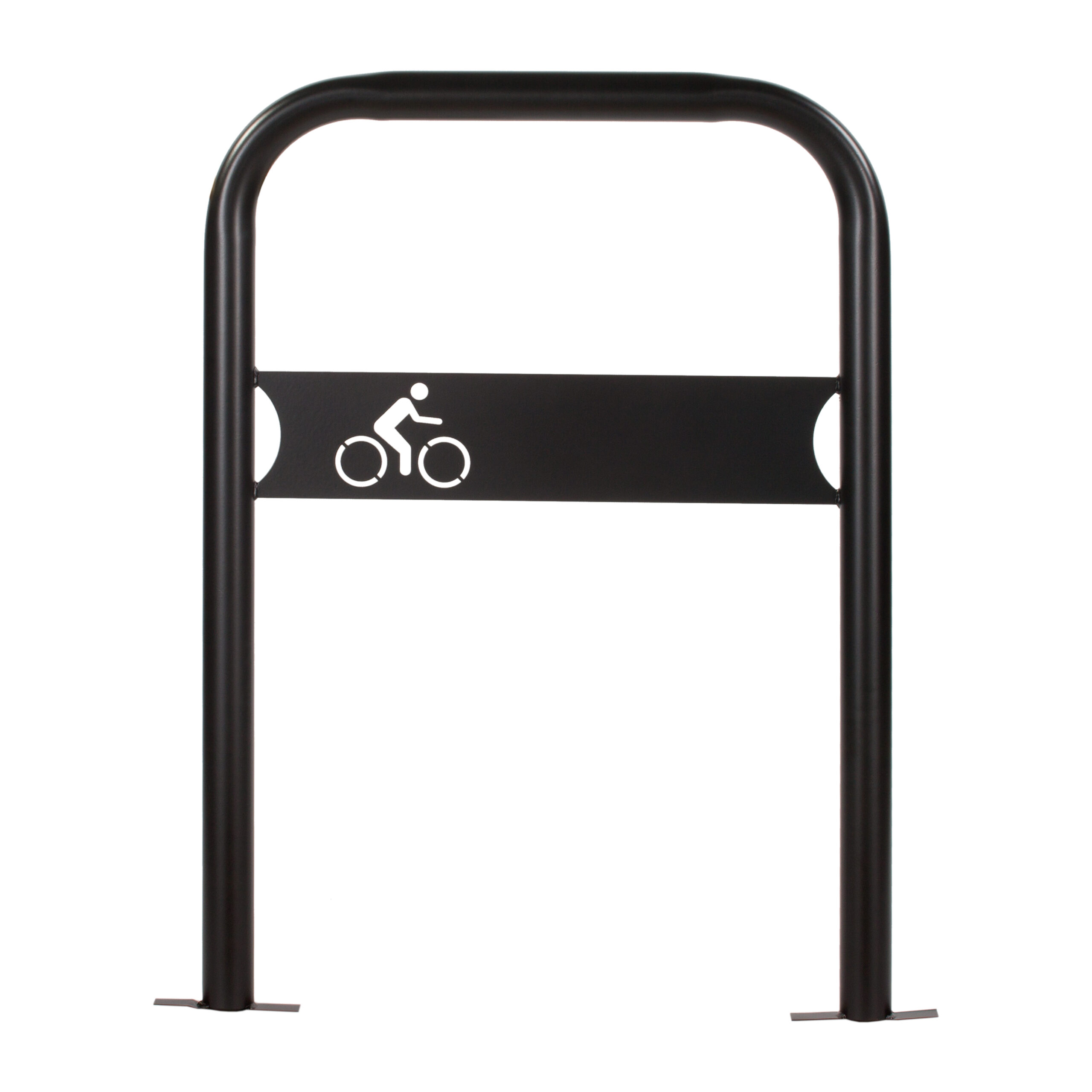 Bronisław Ø 60 mm in-ground bike rack 110 cm with cycle sign