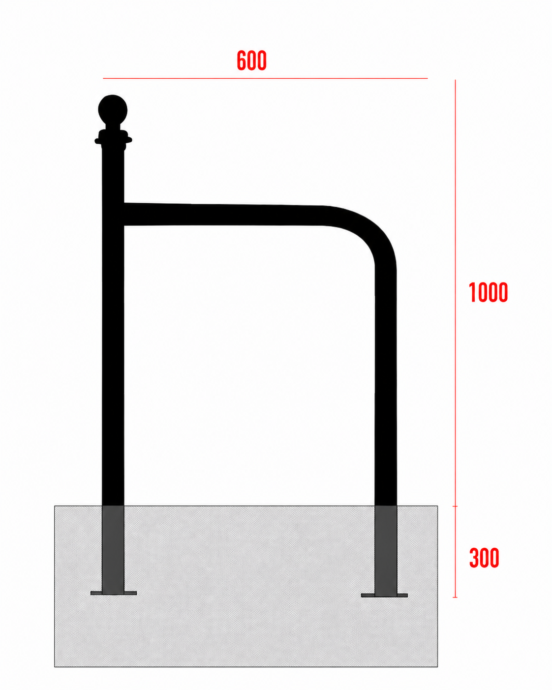 Bronisław bike rack with ball 130 cm – photo 5