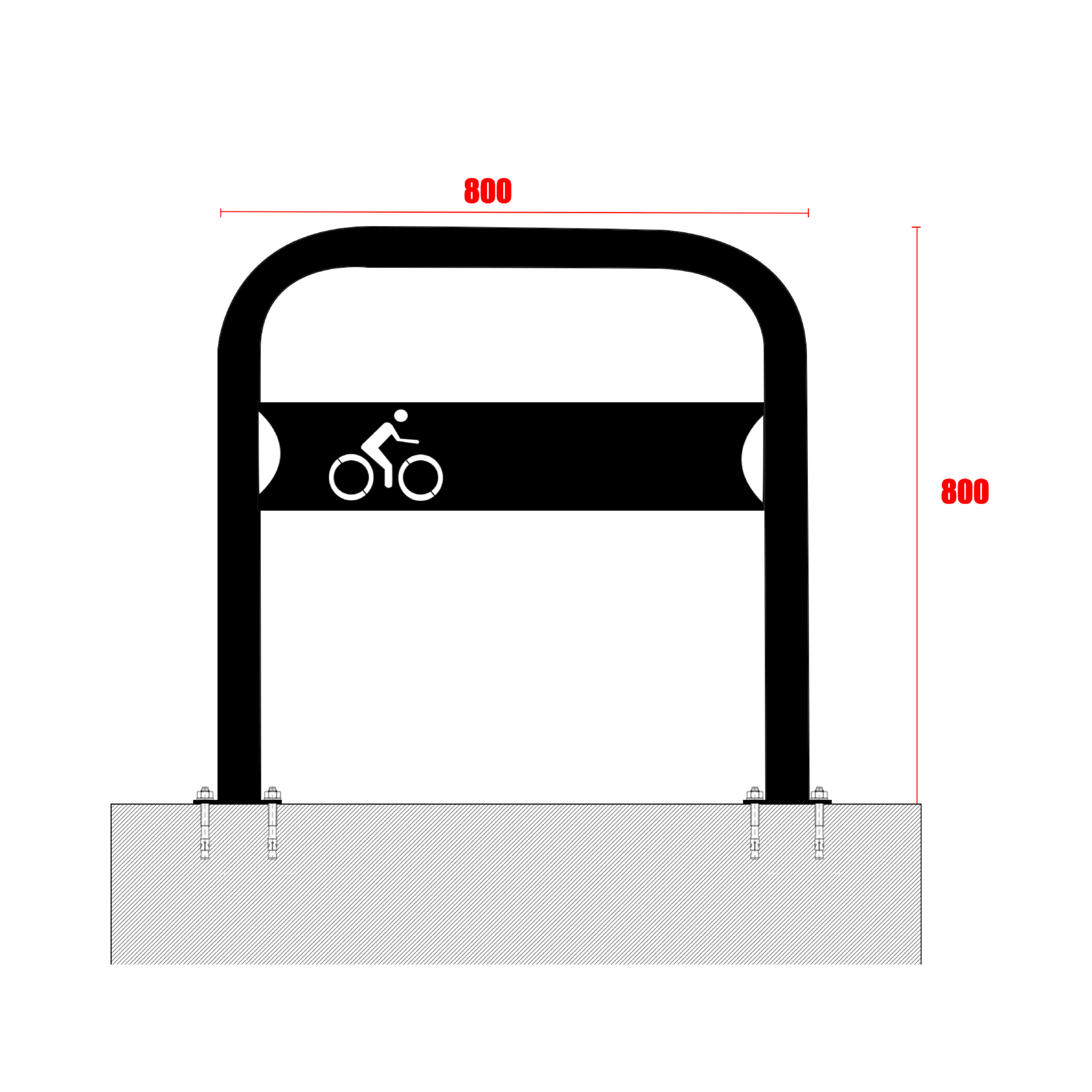 Fahrradständer Bronisław Ø 60 mm zum Aufschrauben 80 cm mit Fahrradschild – Foto 5