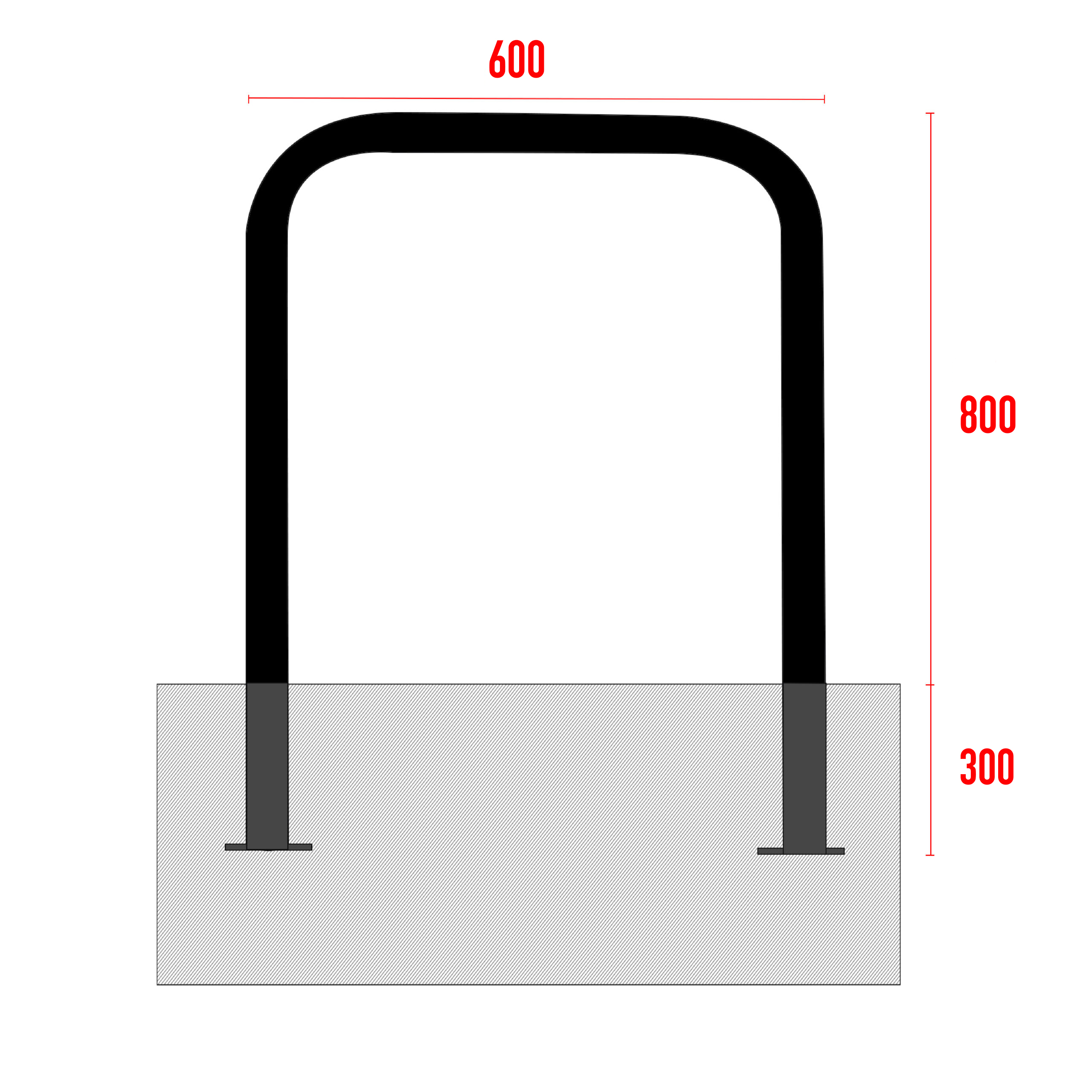 Bronisław Bike Rack Ø 48 mm In-Ground 110 cm – photo 3