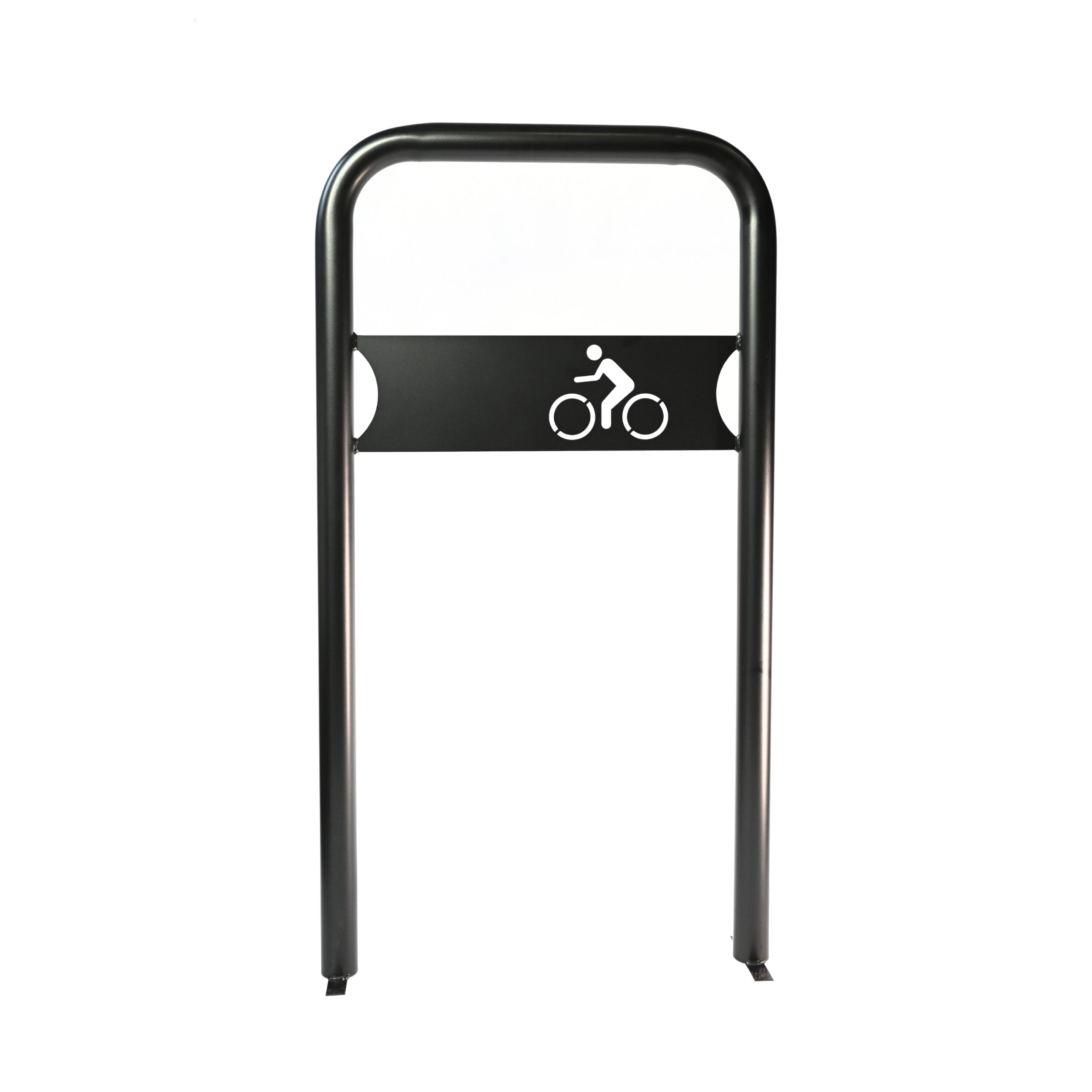 Bronisław Bike Rack Ø 48 mm In-Ground 110 cm with Bicycle Sign