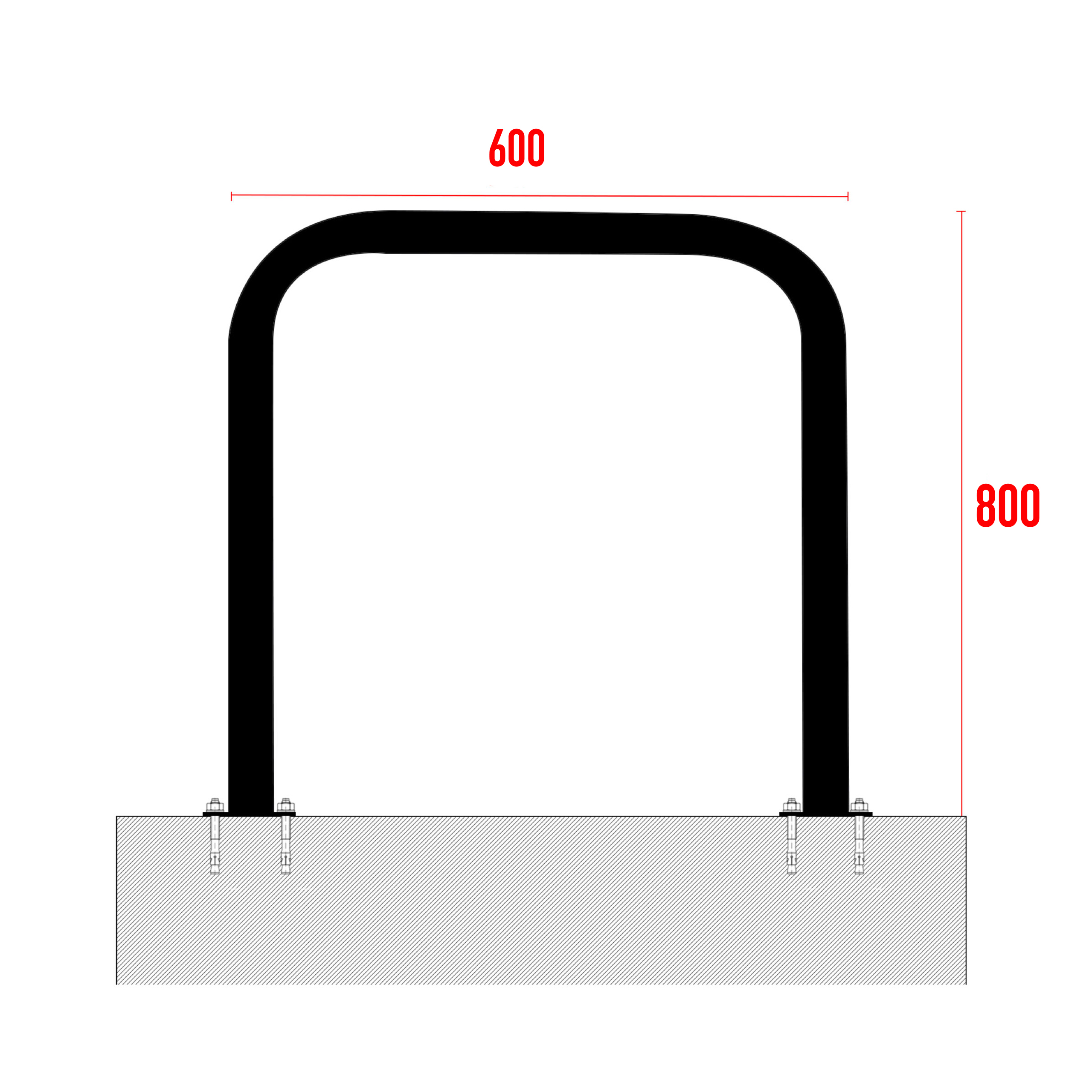 Bronisław Bike Rack Ø 48 mm Bolt-Down 80 cm – photo 3
