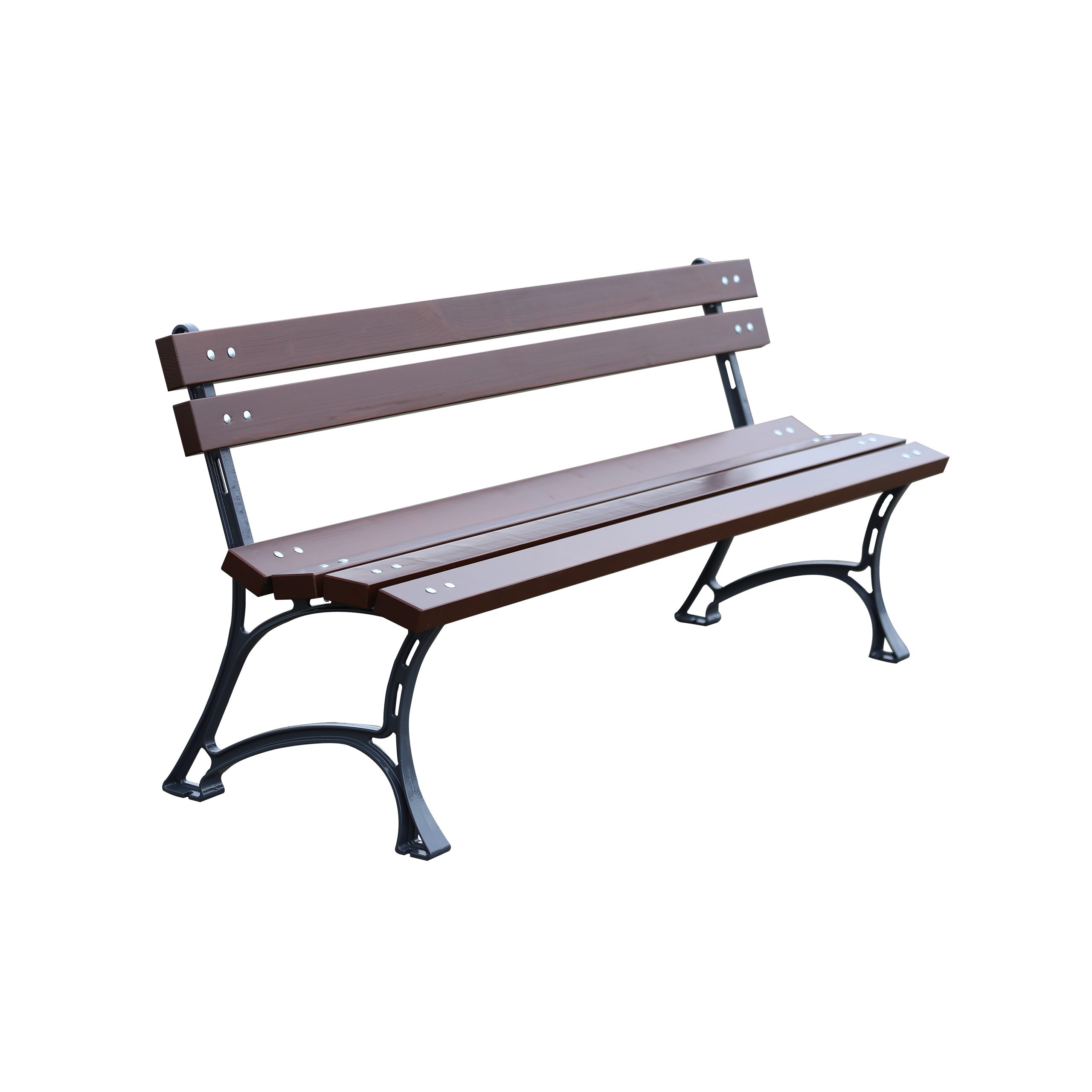 Aleksy Cast Iron Urban Bench with Backrest 180 cm