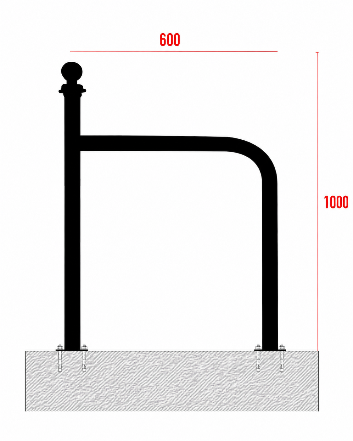 Fahrradständer Bronisław zum Aufdübeln 100 cm – Foto 5