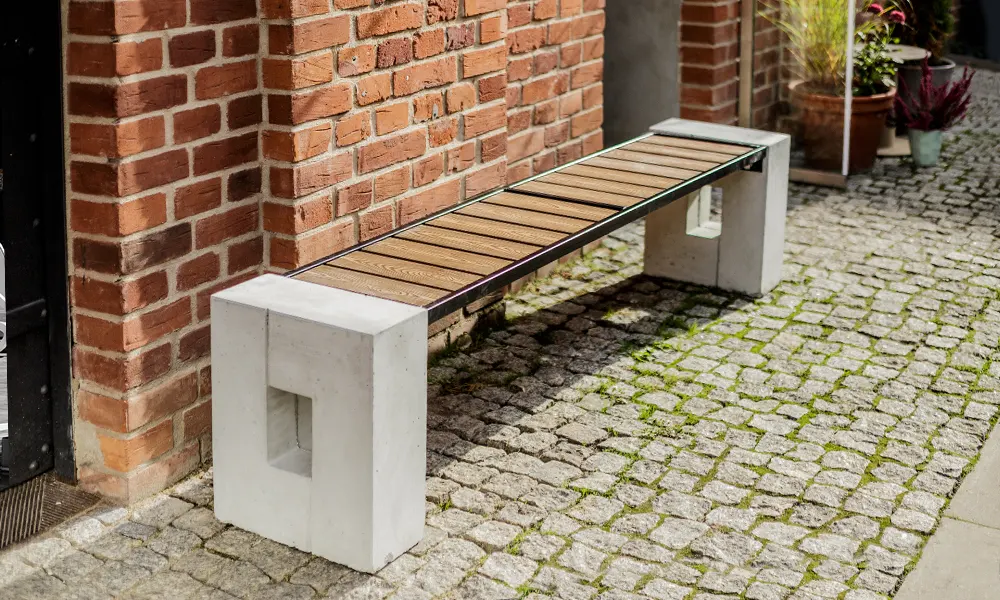 Ellen WPC composite park bench without backrest