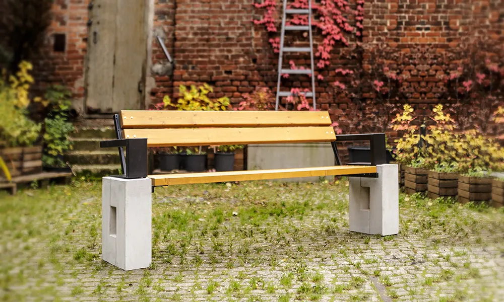 Ellen park bench with armrests