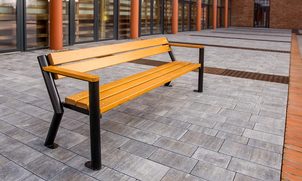 Sławek park bench with wooden armrest – photo 10