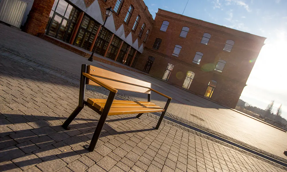 Sławek park bench with wooden armrest – photo 9