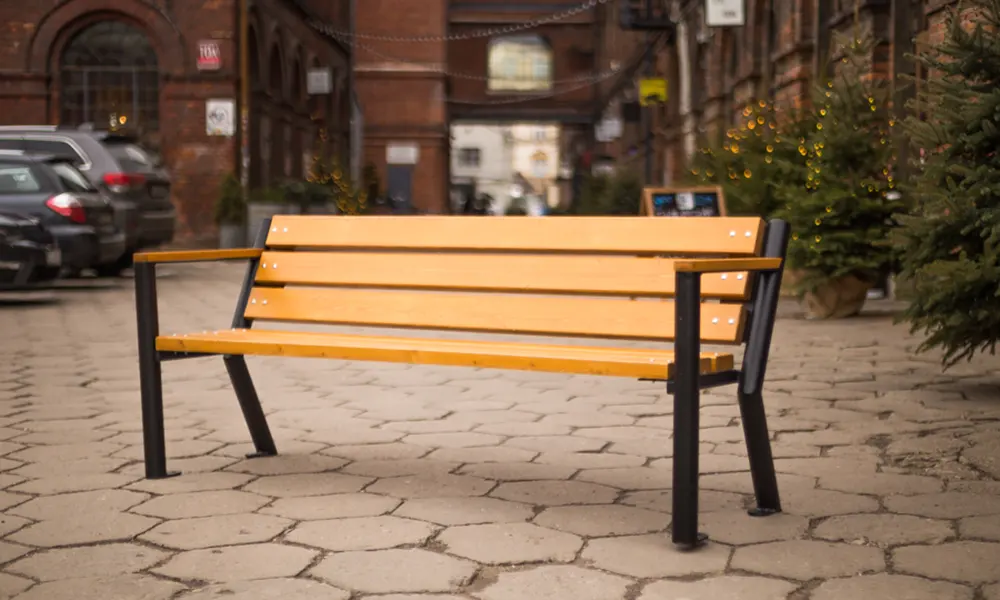 Sławek park bench with wooden armrest, version 2 – photo 10