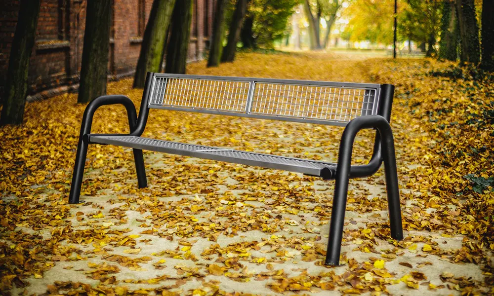 Tim park bench, solid seat – photo 4