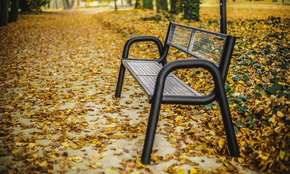 Tim park bench, solid seat – photo 5