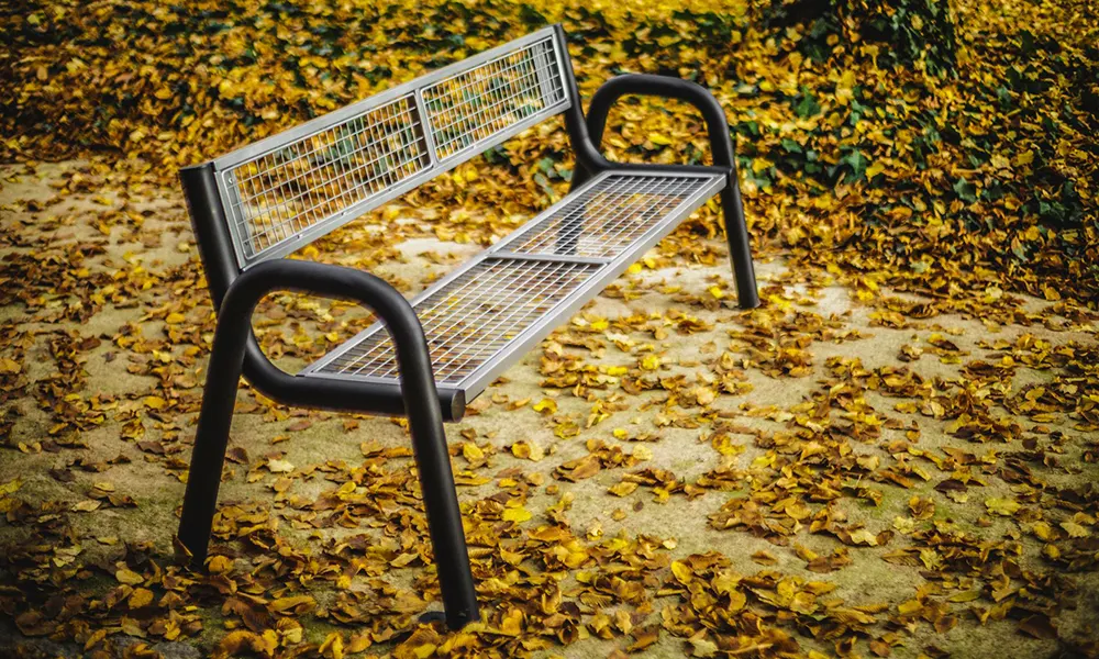 Tim park bench, solid seat – photo 6