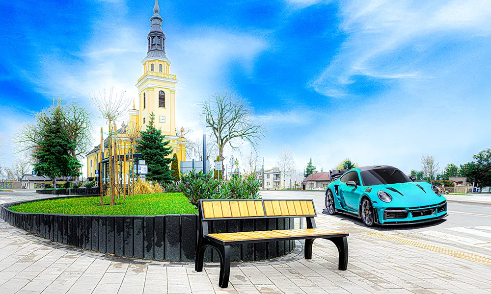 Nikolina premium park bench with backrest