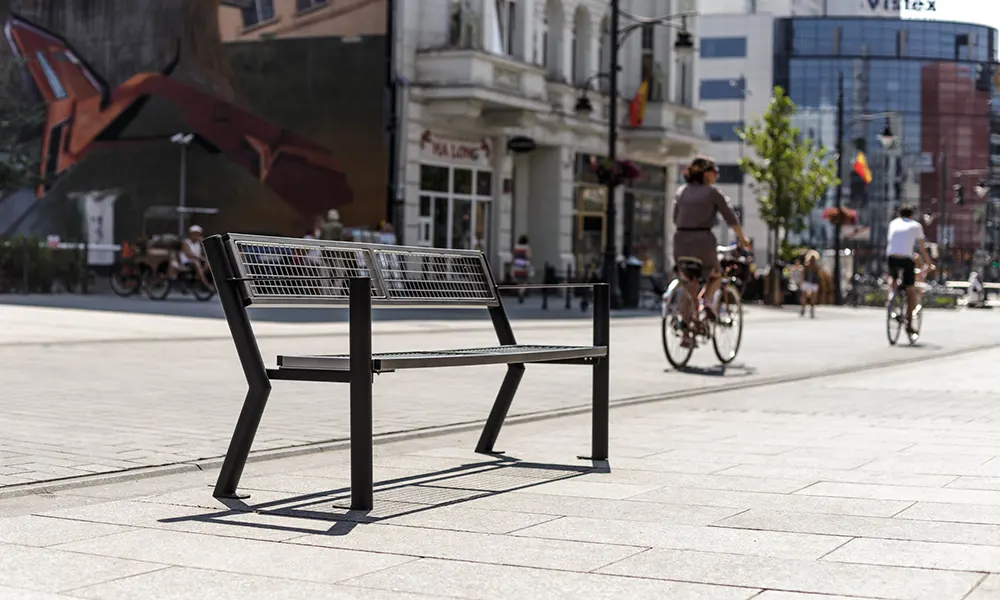 Sławek Heavy-Duty Park Bench with Armrests
