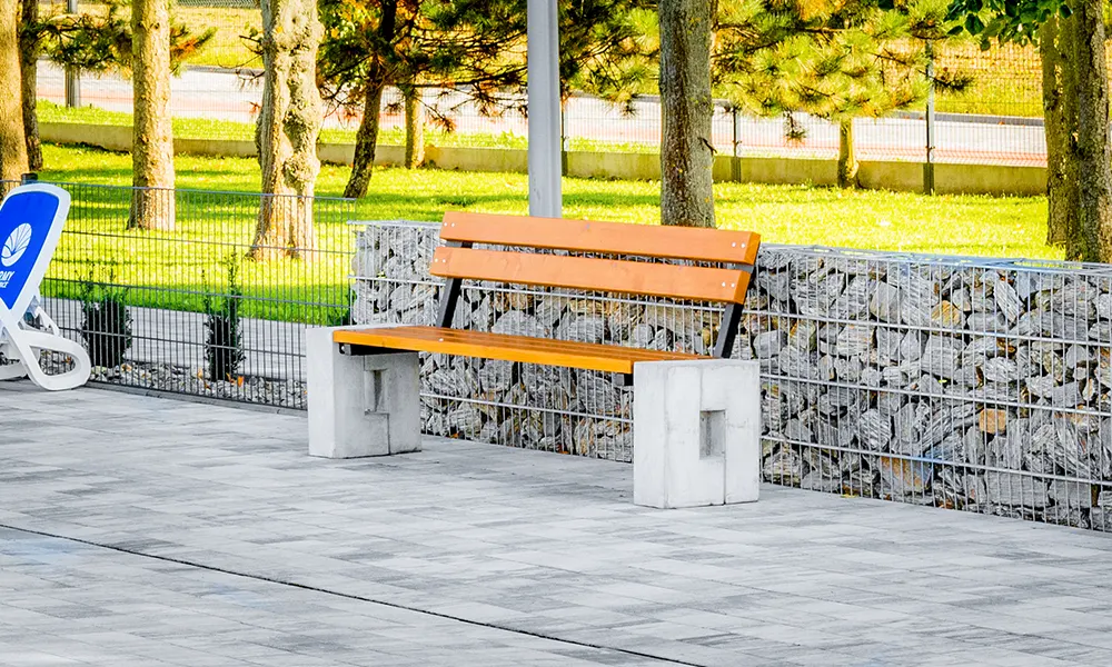 Ellen Concrete Park Bench with Backrest