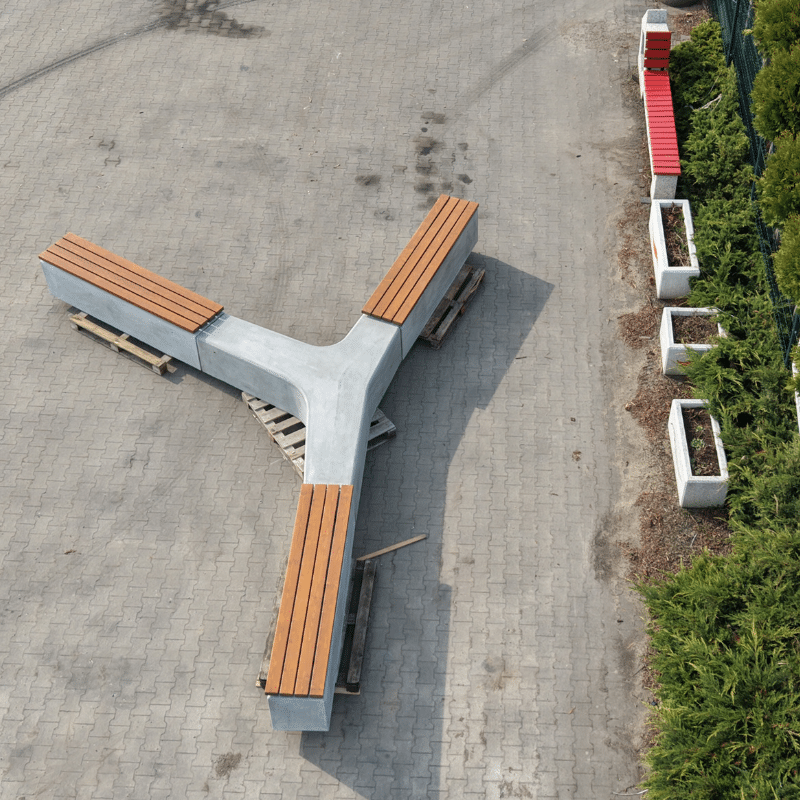 Ławka betonowa Grace 219 x 192 cm – fotografija 4