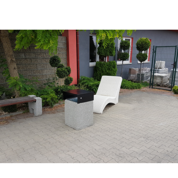 Jerzy concrete litter bin 40 l with roof – photo 4