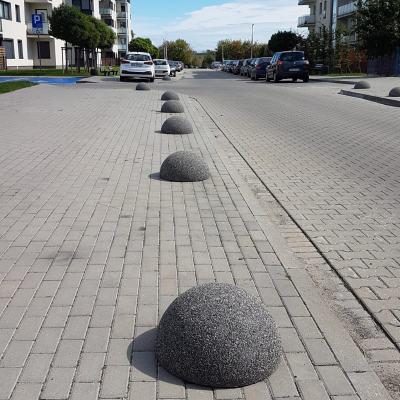 Anya hemispherical concrete parking bollard, h. 26 cm, dia. 50 cm – photo 5